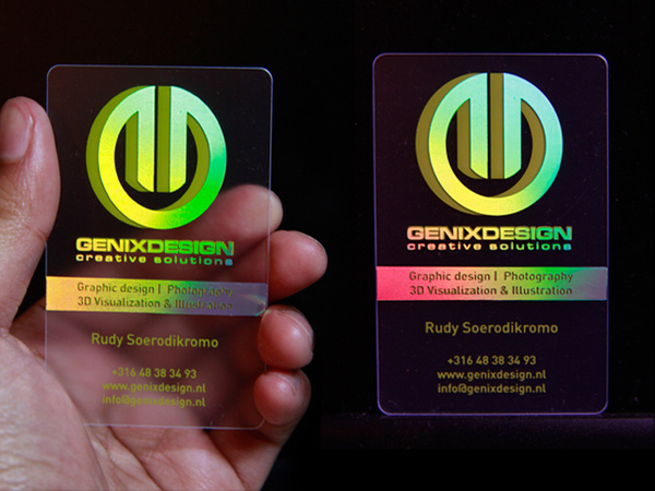 Holographic Business Card #inspiration #creative #holographic #business #card #design #unique
