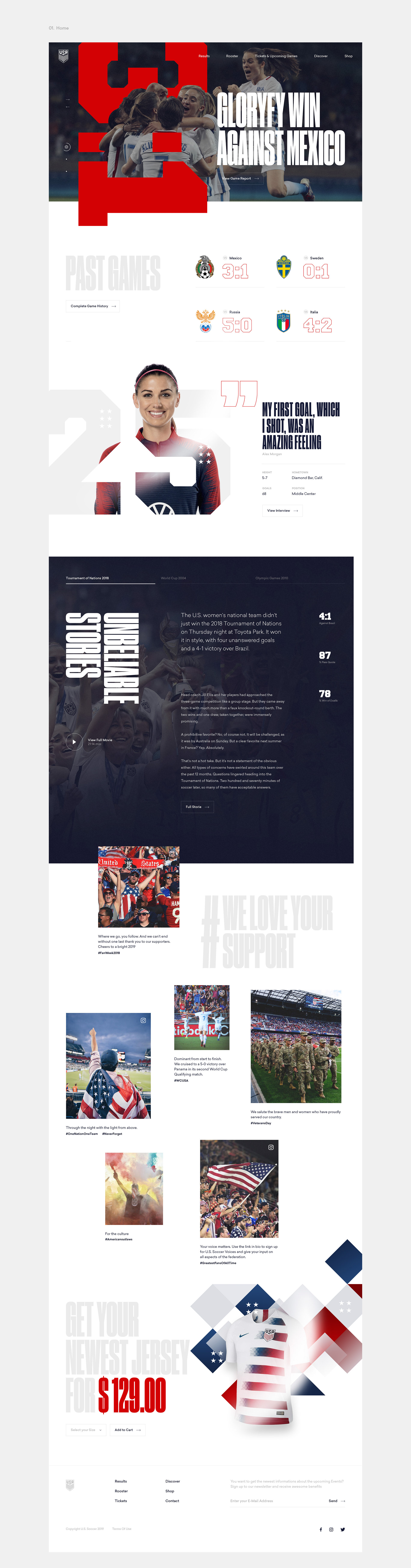 U.S. Women's National Soccer Team Web Design Concept
