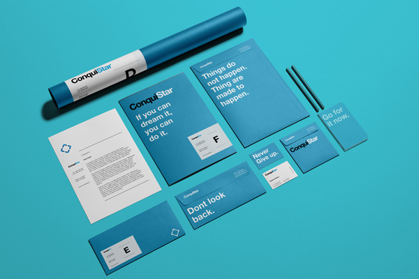 ConquiStar on Behance #swiss #business #branding #stationary #helvetica #letterhead #cards #folder