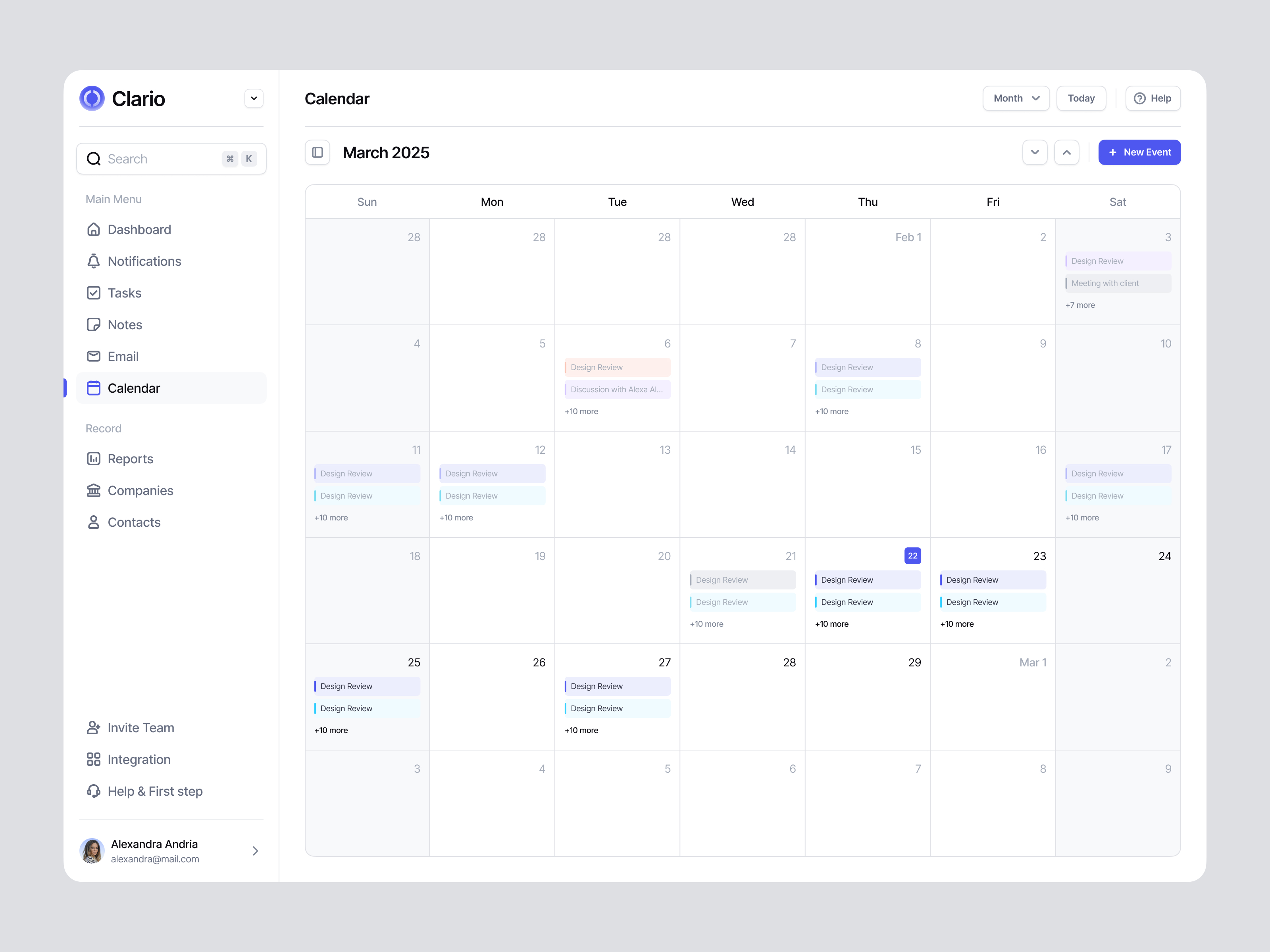 Clario - Calendar Design