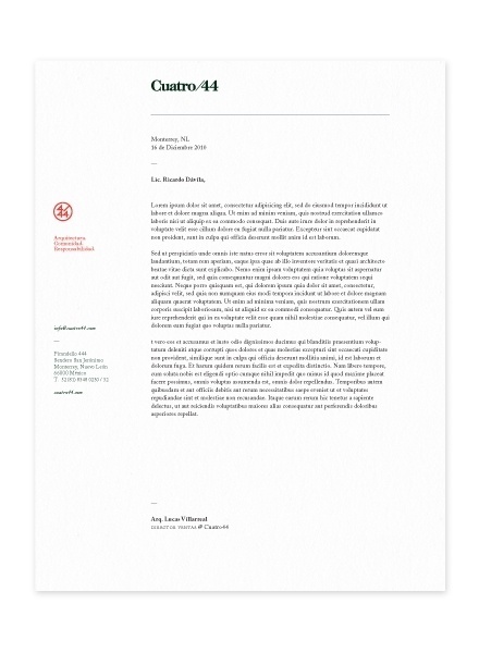 Face. Works. / Cuatro 44. #letterhead