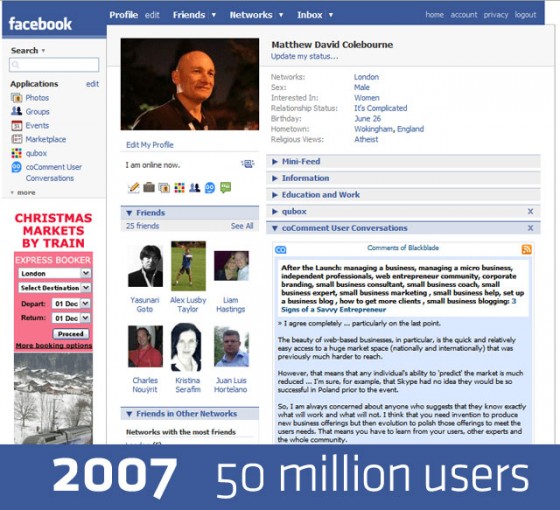 Facebook Design 2007