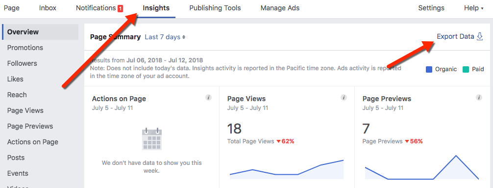 Facebook Reach Reporting - Insights Panel Post Level Navigation
