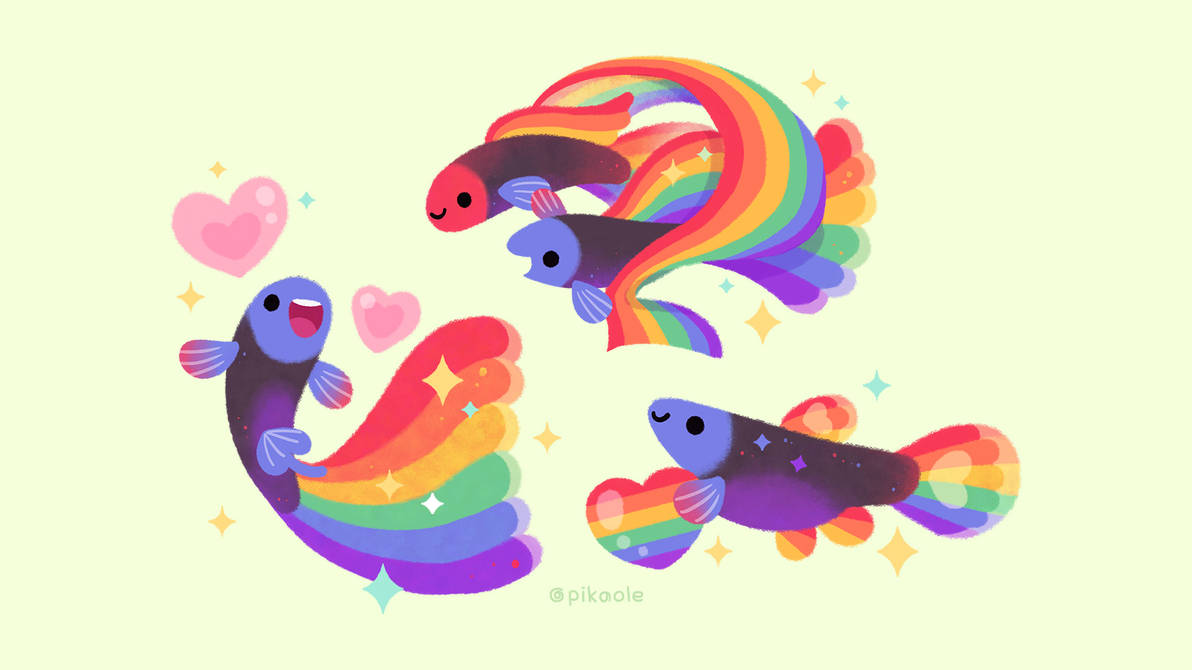 Rainbow Guppy wallpaper by pikaole