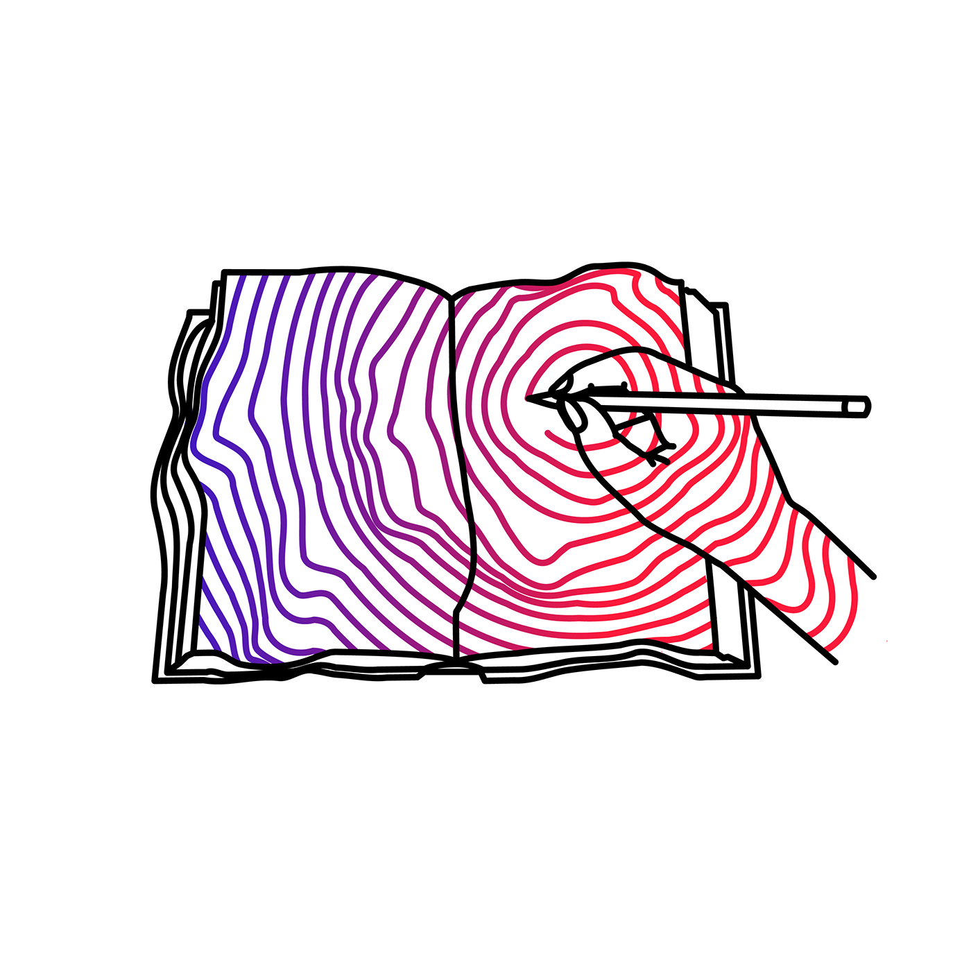 Graphic poetry - Linear illustration