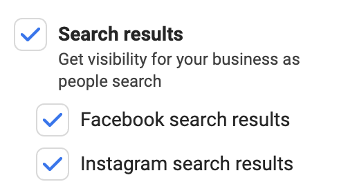Meta Ads Placements Search Results