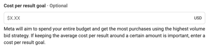 Cost Per Result Goal Advantage+ Shopping