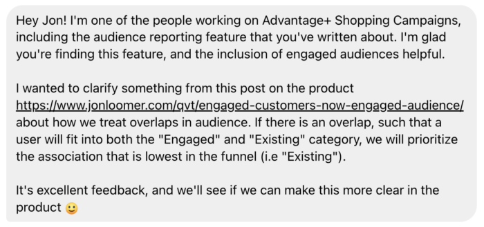 Advantage+ Shopping Audience Segments