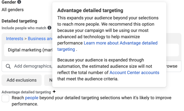 Advantage Detailed Targeting