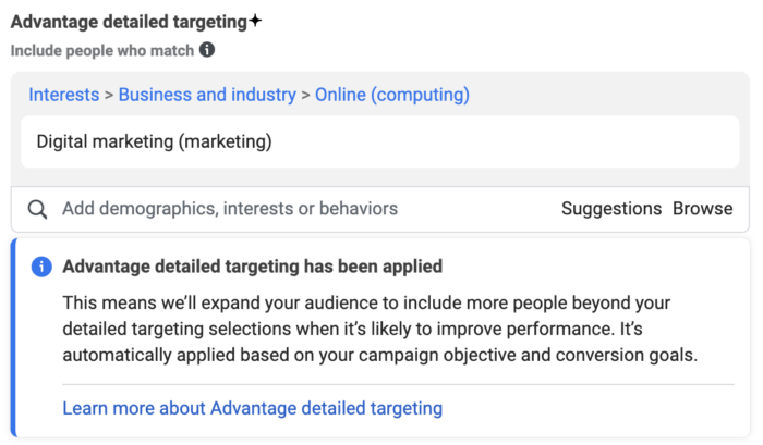 Advantage Detailed Targeting