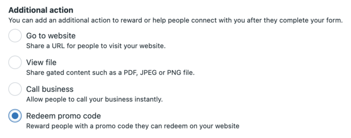 Redeem Promo Code