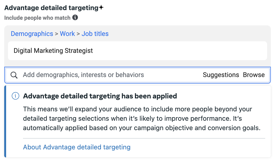 Advantage Detailed Targeting