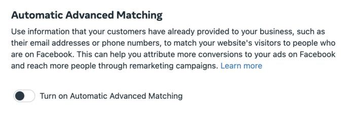 Automatic Advanced Matching