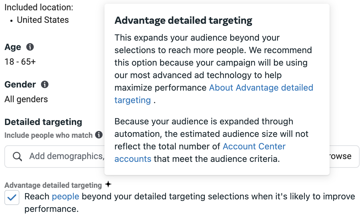 Advantage Detailed Targeting