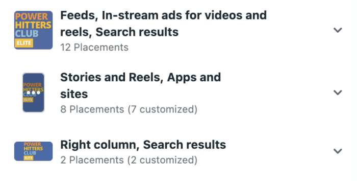 Meta Ads Placement Groups