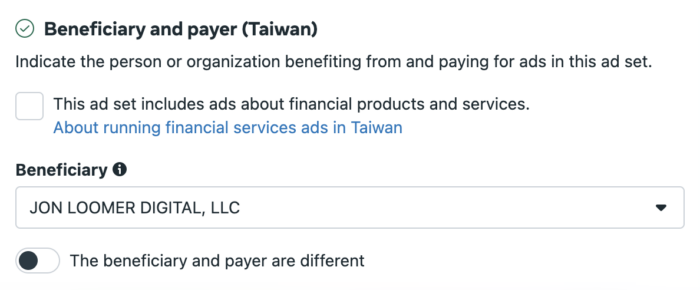 Beneficiary and Payer in Taiwan