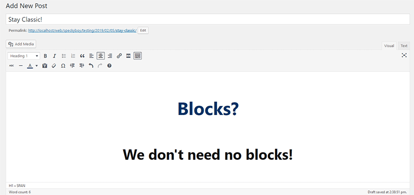 Using the WordPress Classic Editor on New Websites